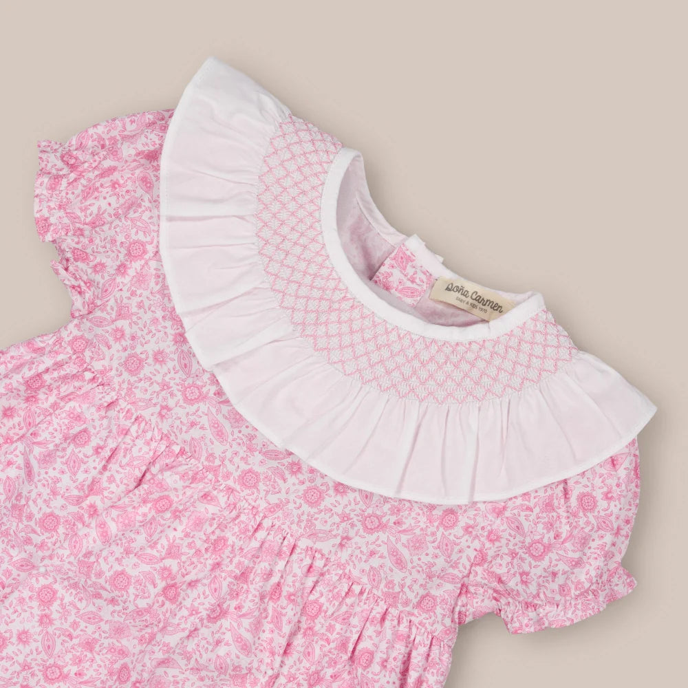 VESTIDO VOLANTE CACHEMIRA ROSA